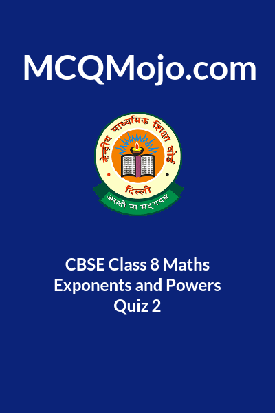 exponents and powers class 8 mcq online test