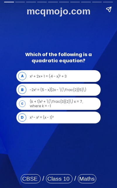 /web-stories/cbse-mcq-questions-for-class-10-maths-quadratic-equations-quiz-1/