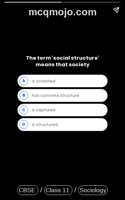 /web-stories/cbse-mcq-questions-for-class-11-sociology-social-structure-stratification-and-social-processes-in-society-quiz-2/