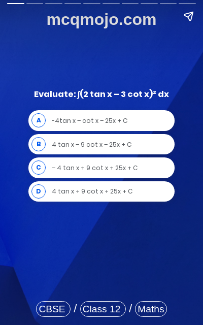 /web-stories/cbse-mcq-questions-for-class-12-maths-integrals-quiz-5/