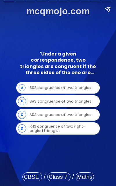 /web-stories/cbse-mcq-questions-for-class-7-maths-congruence-of-triangles-quiz-1/
