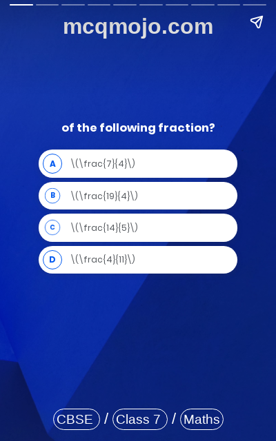 Chapter Wise Mcq Questions For Class 7 Maths Quizzes With Answers