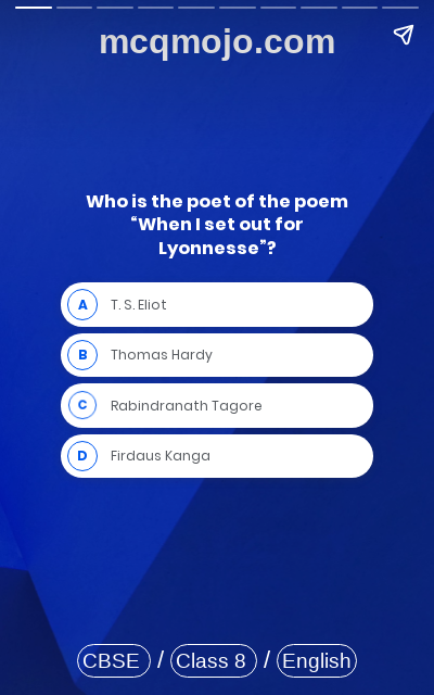 /web-stories/cbse-mcq-questions-for-class-8-english-honeydew-poem-when-i-set-out-for-lyonnesse-quiz-1/