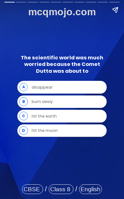 /web-stories/cbse-mcq-questions-for-class-8-english-it-so-happened-the-comet-2-quiz-1/